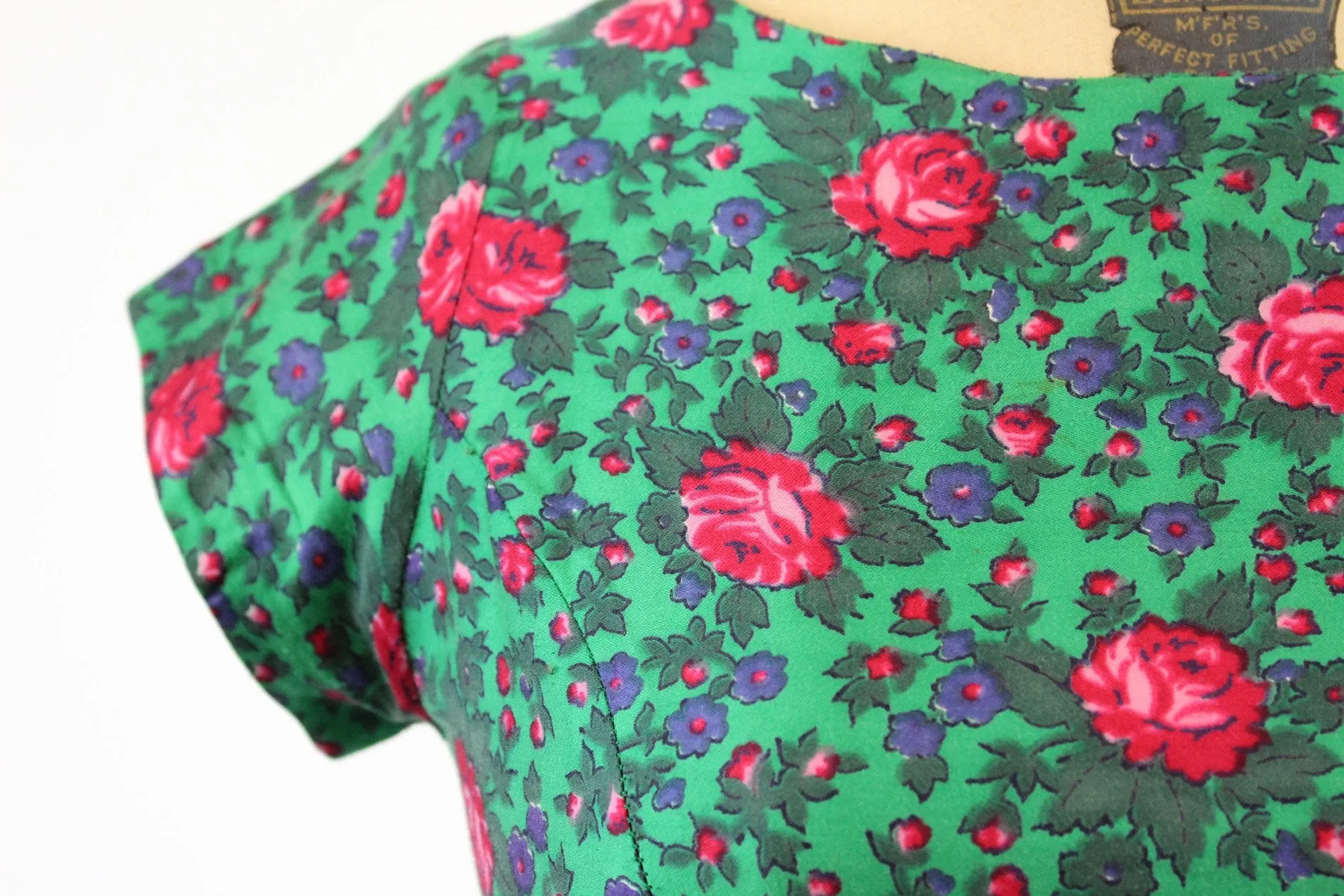 1950s ROSE print two piece set dress xs | new spring