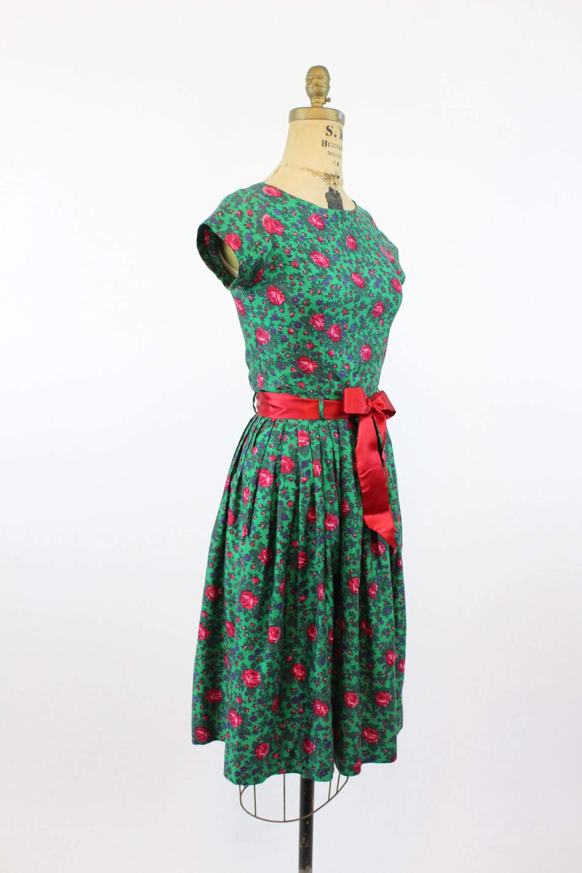 1950s ROSE print two piece set dress xs | new spring