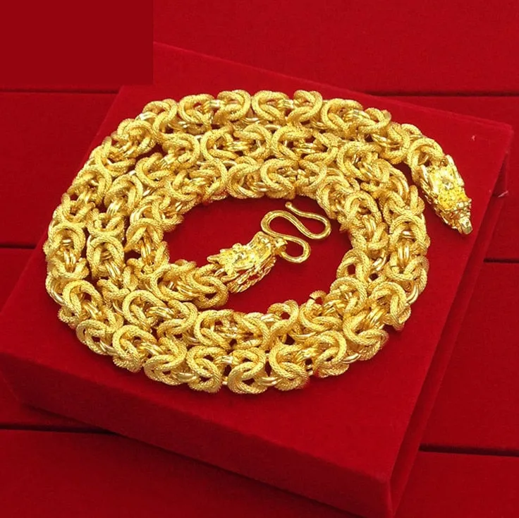 24" Gold Filled Byzantine link Necklace