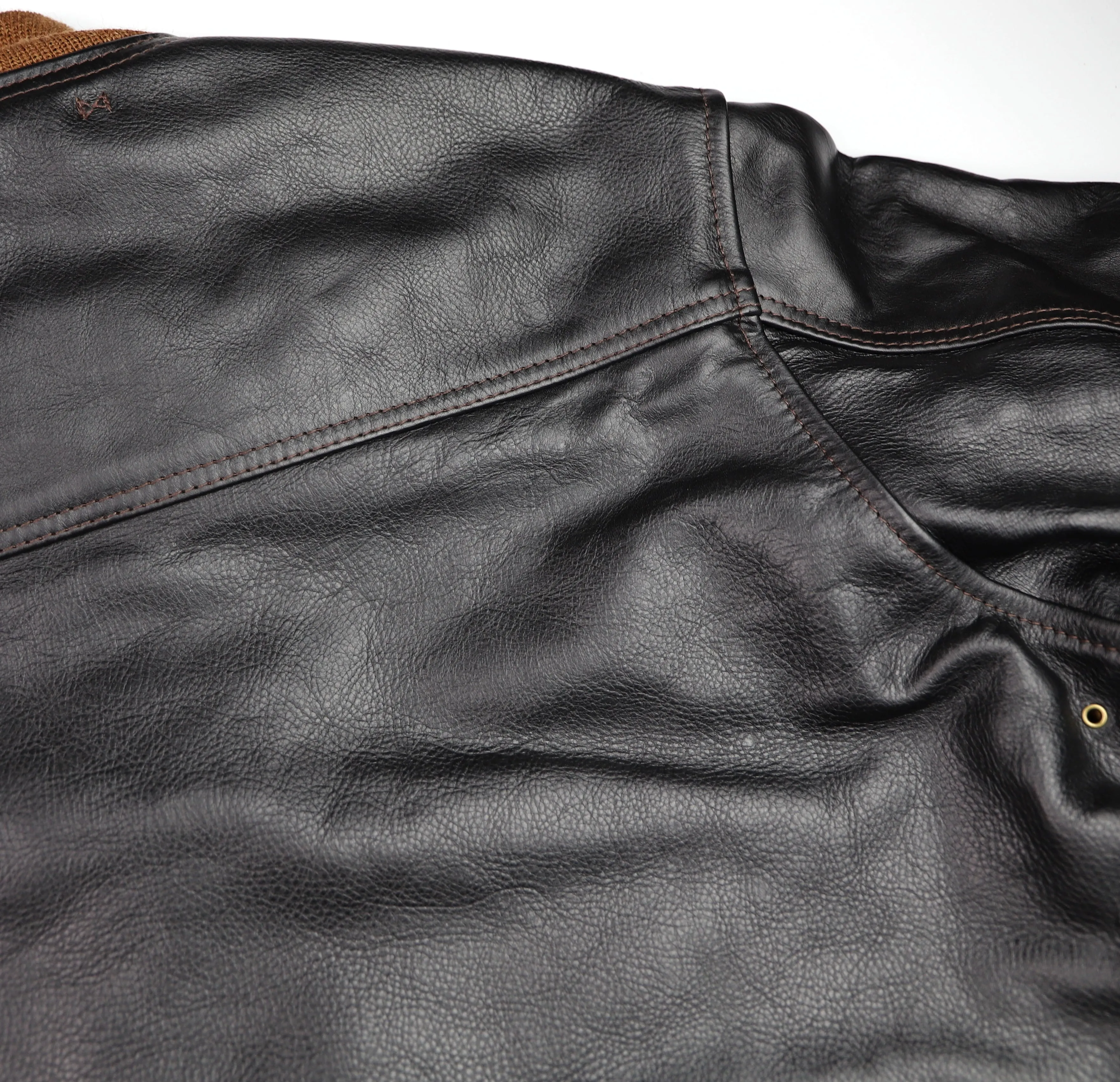 Aero A-1 Military Flight Jacket, size 46, Blackened Brown Vicenza Horsehide