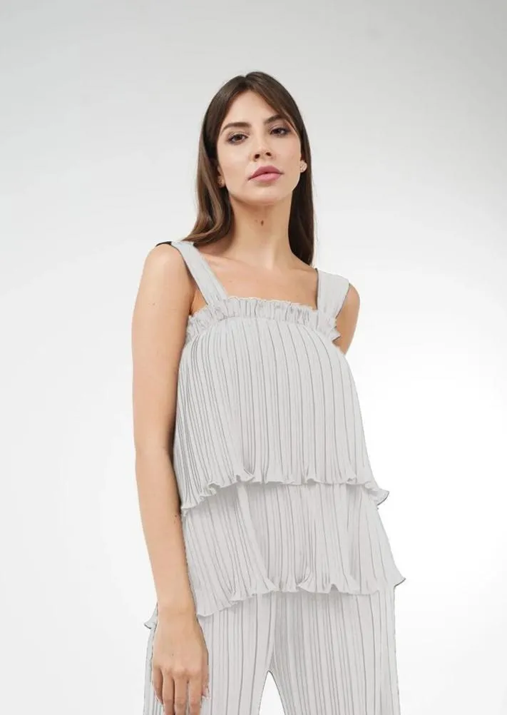 Annette Double-Hem Sleeveless Top