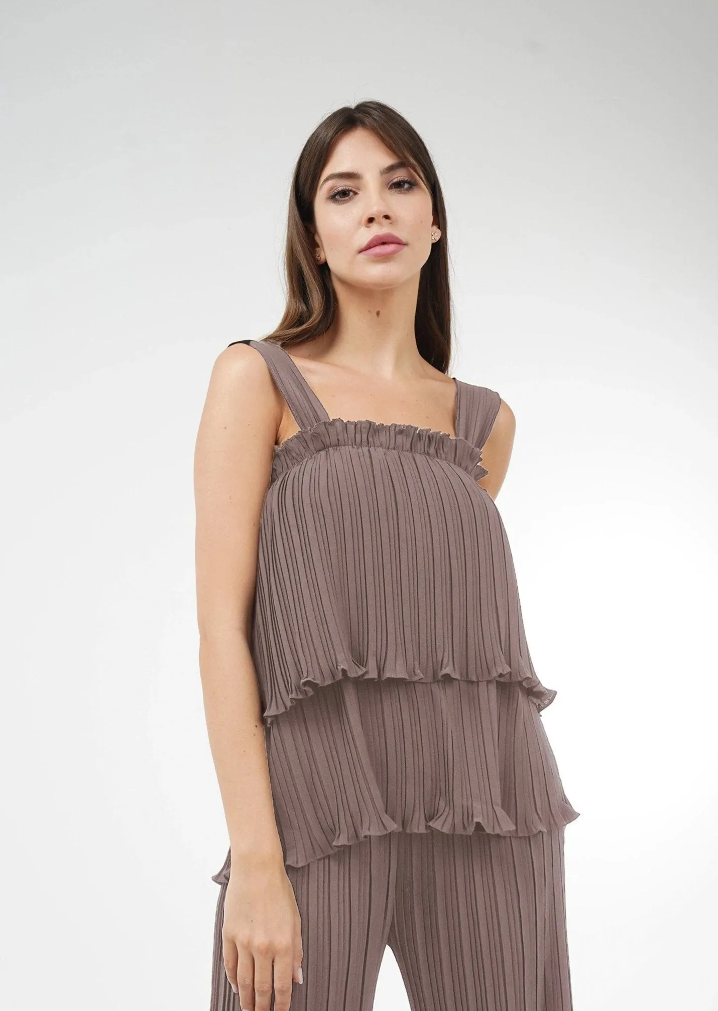 Annette Double-Hem Sleeveless Top