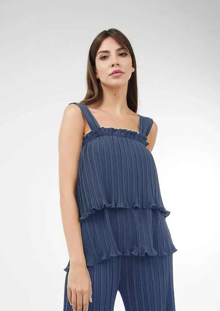 Annette Double-Hem Sleeveless Top