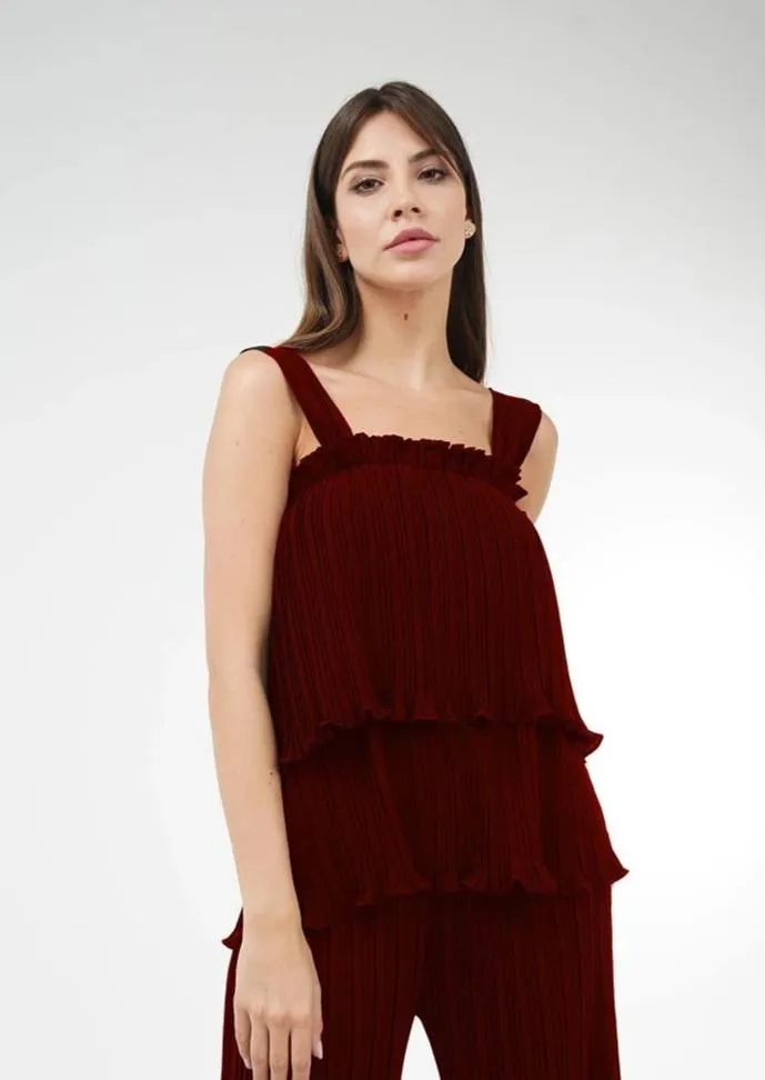 Annette Double-Hem Sleeveless Top