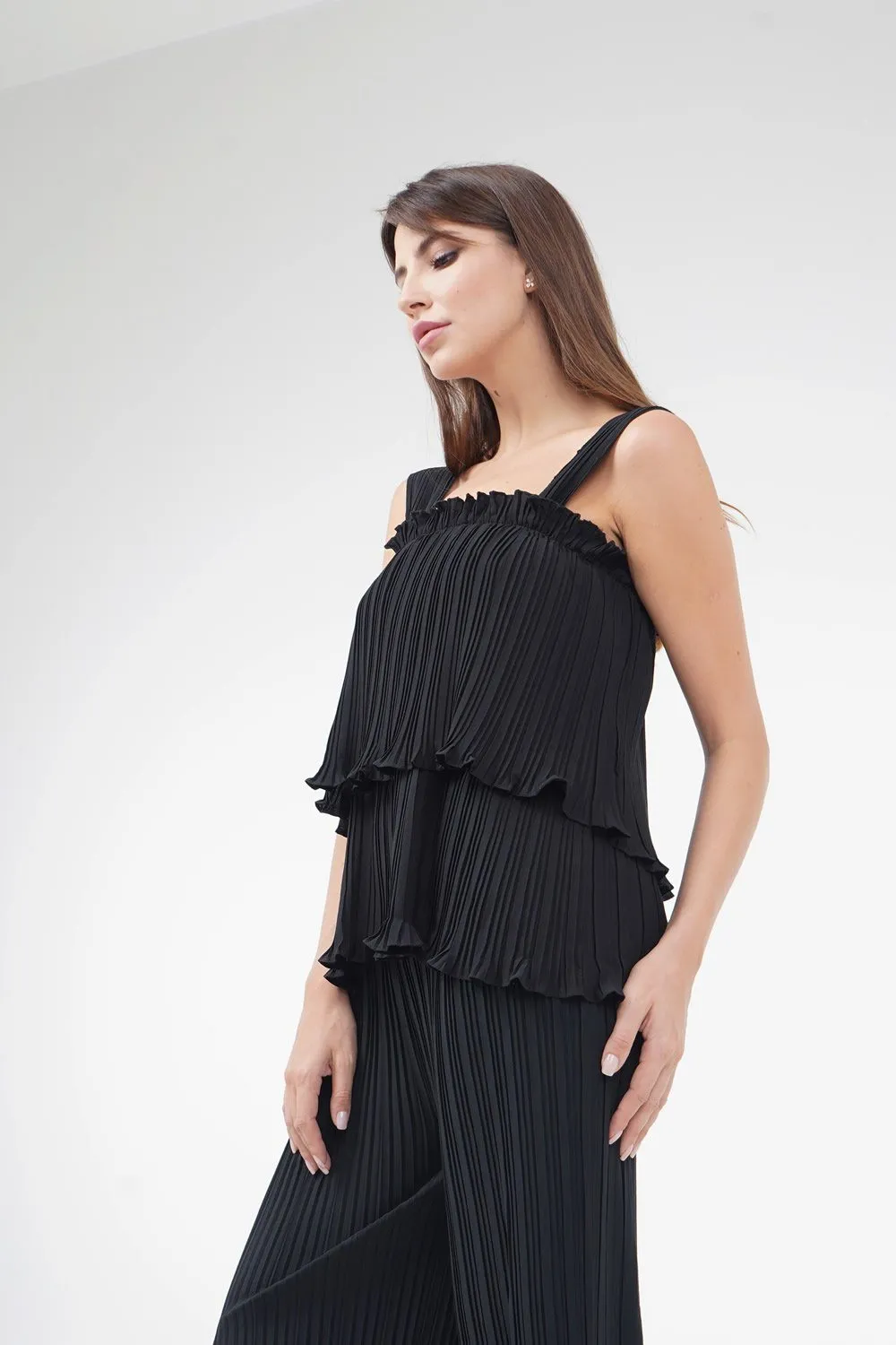 Annette Double-Hem Sleeveless Top