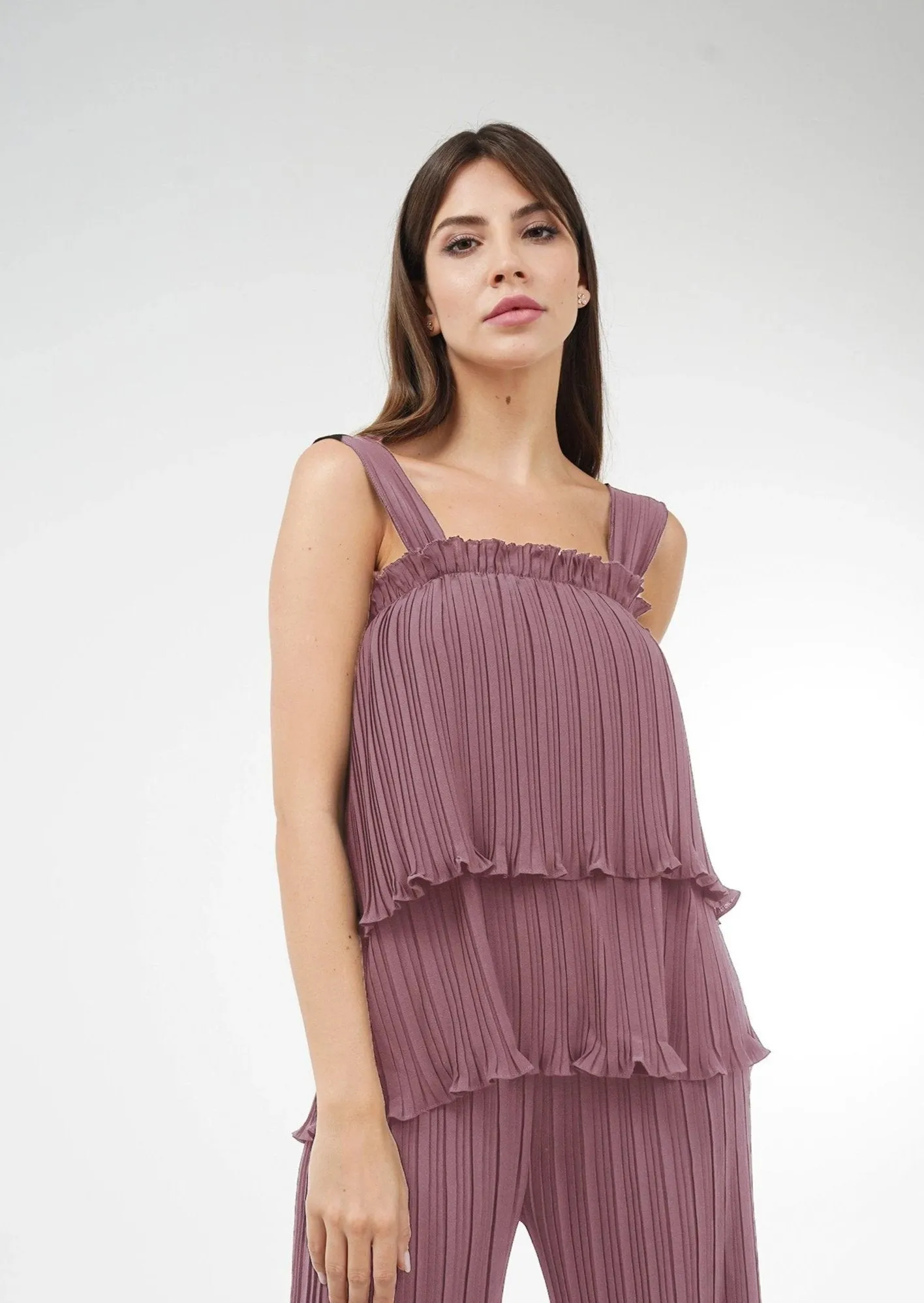 Annette Double-Hem Sleeveless Top