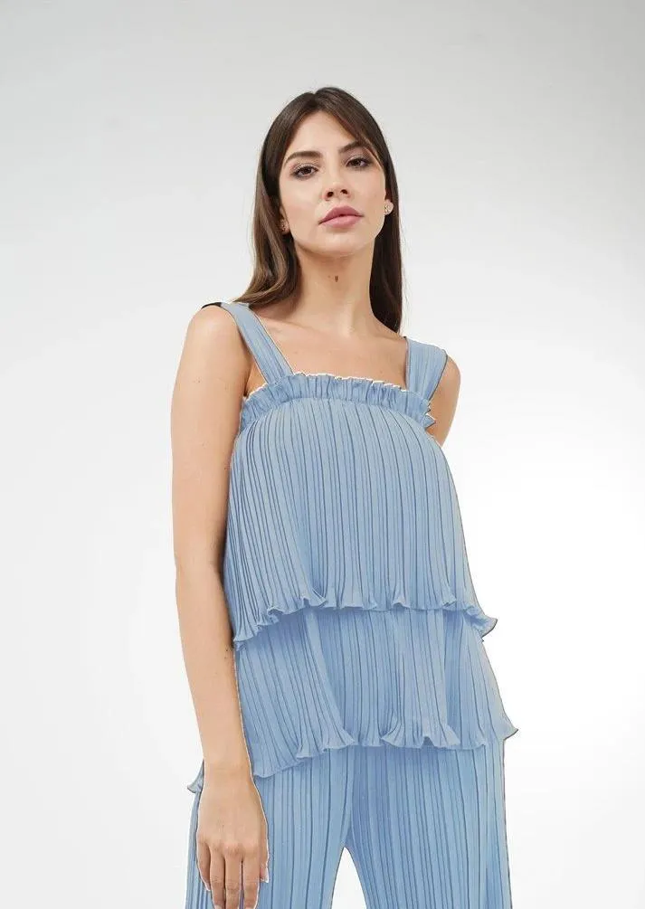 Annette Double-Hem Sleeveless Top