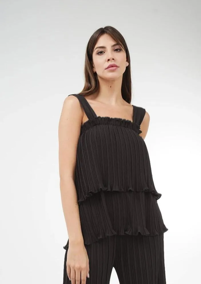 Annette Double-Hem Sleeveless Top