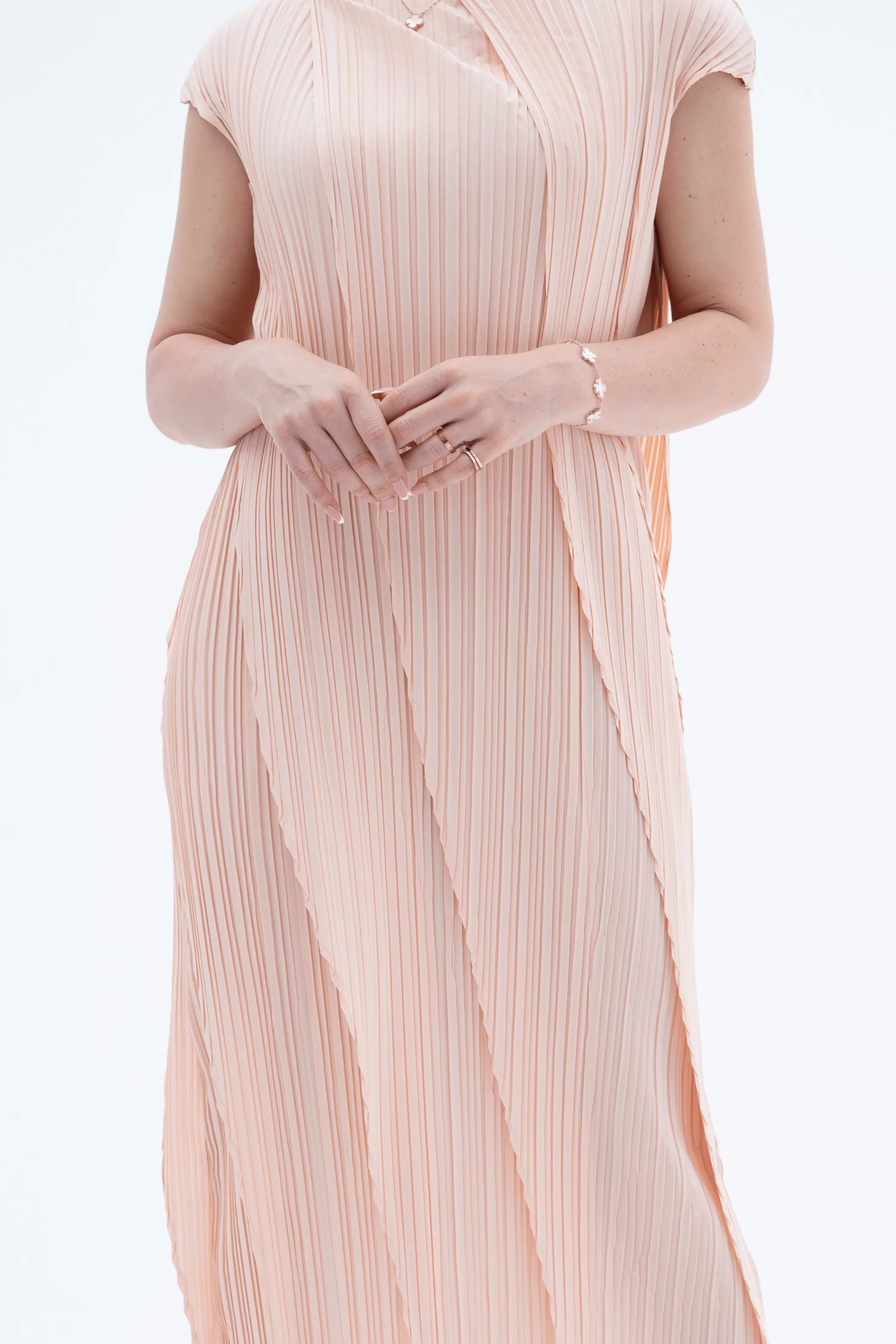 Ashley Pleated Slit Dress