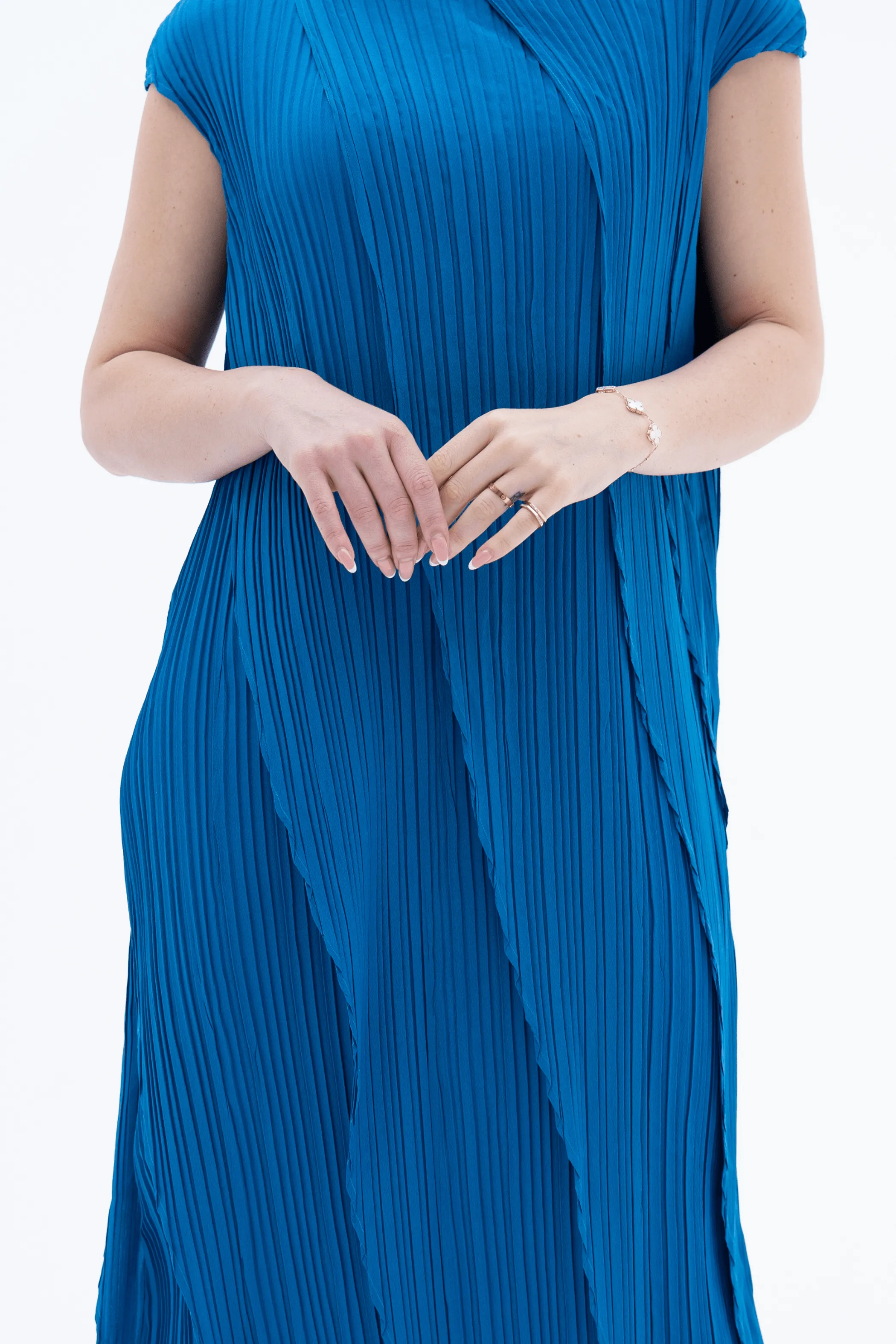 Ashley Pleated Slit Dress