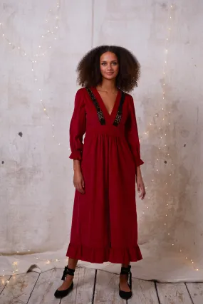 Berry Corduroy London Fields Dress