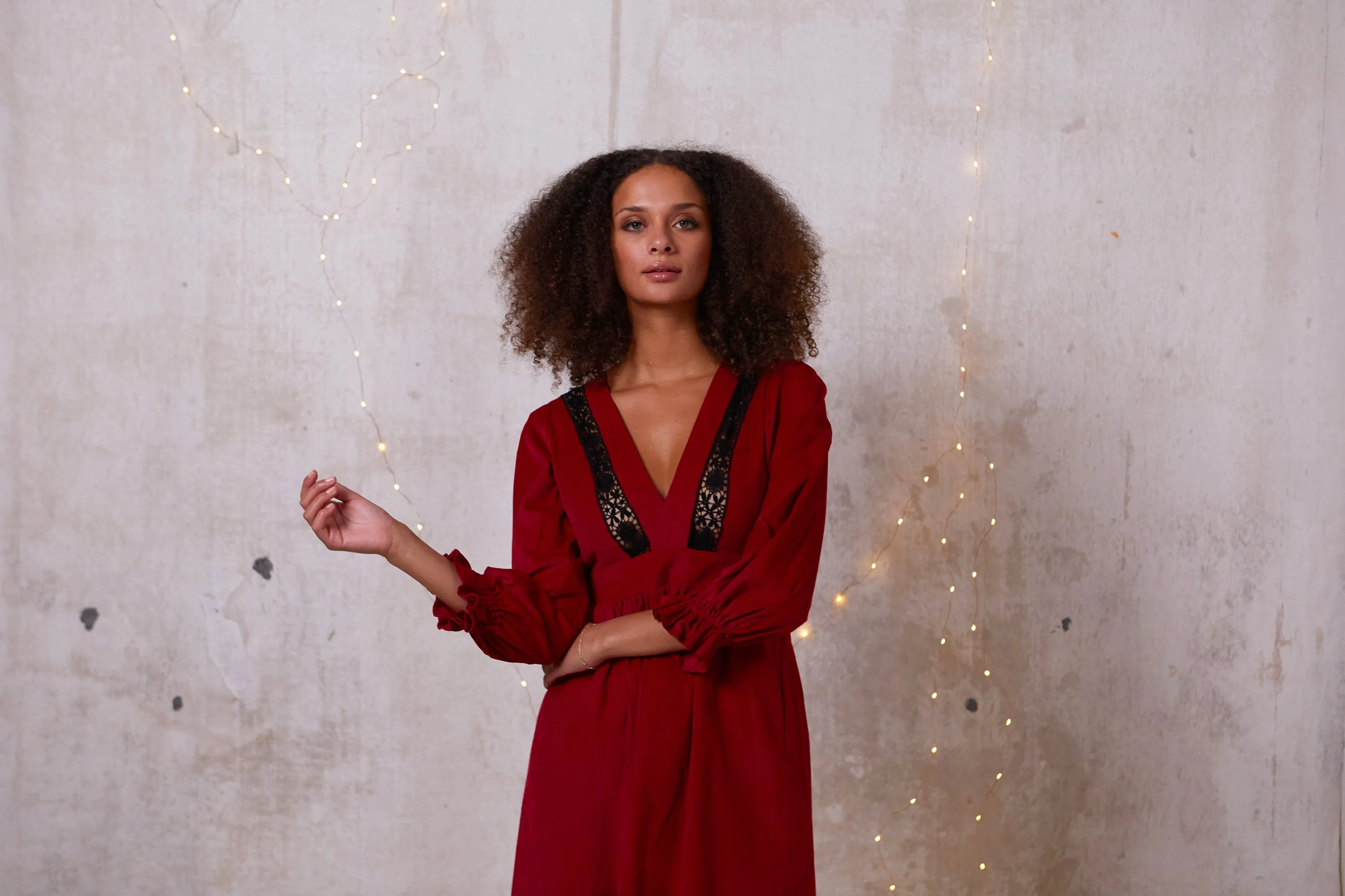 Berry Corduroy London Fields Dress