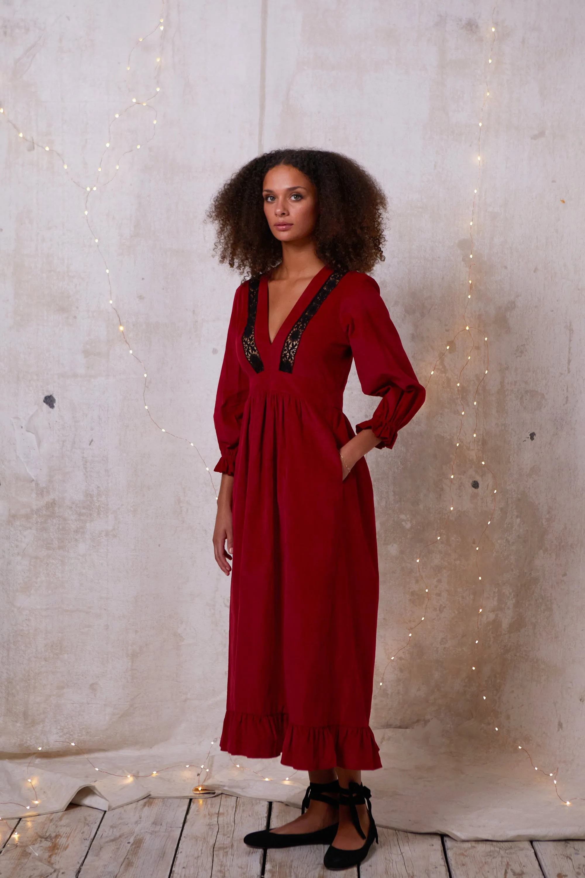 Berry Corduroy London Fields Dress
