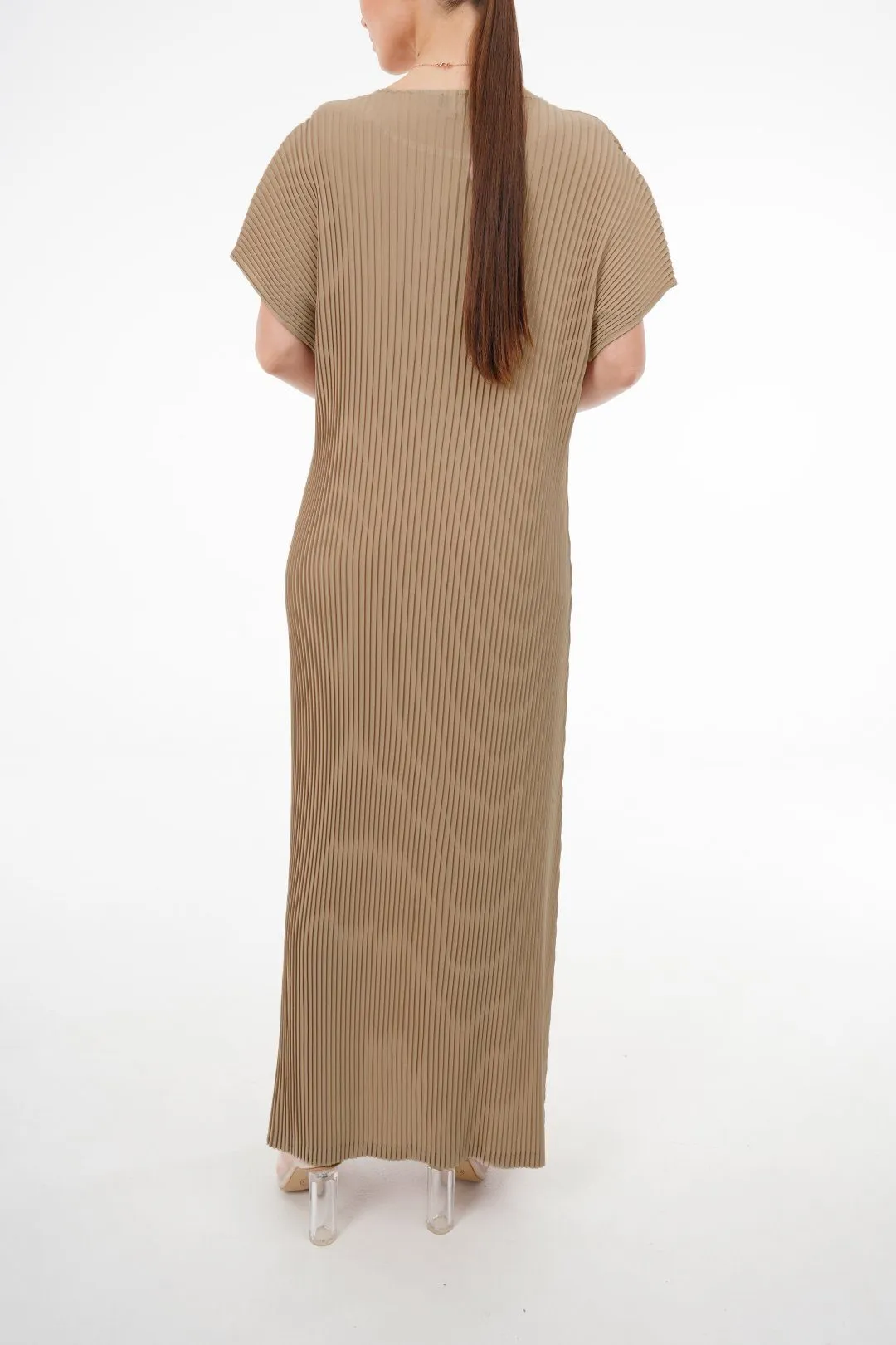 Charlotte Knife Pleat Short Sleeve Dress