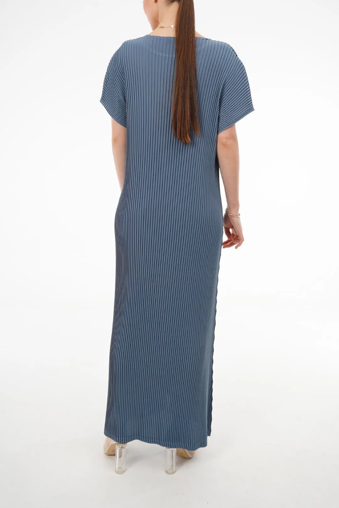 Charlotte Knife Pleat Short Sleeve Dress