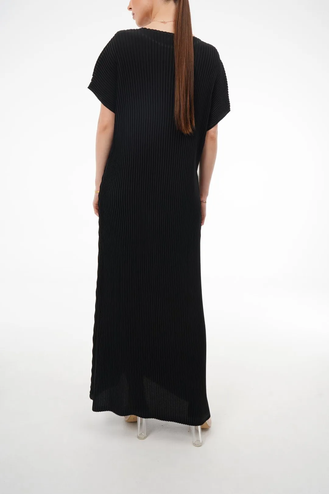 Charlotte Knife Pleat Short Sleeve Dress