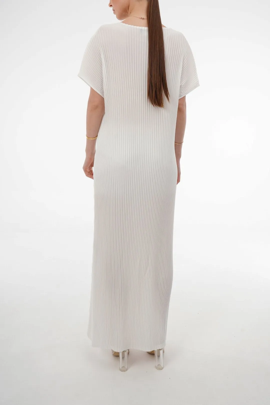 Charlotte Knife Pleat Short Sleeve Dress