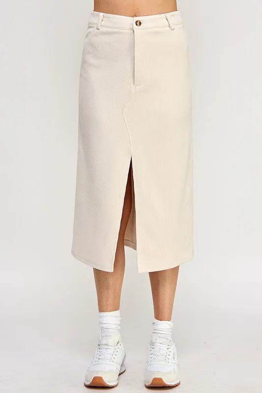 Chloe Corduroy Midi Skirt