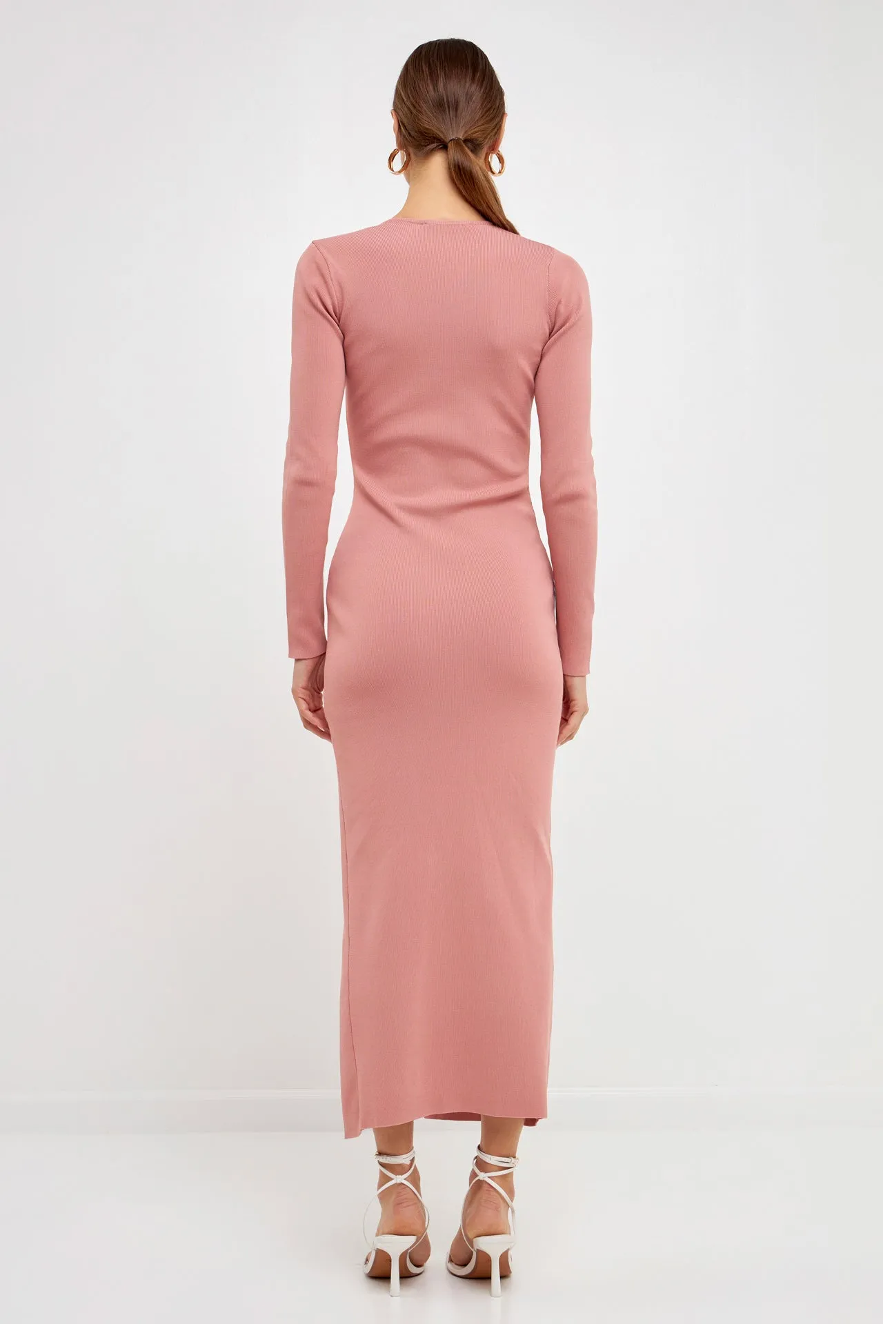 Cut Out Long Sleeve Maxi Dress - Final Sale