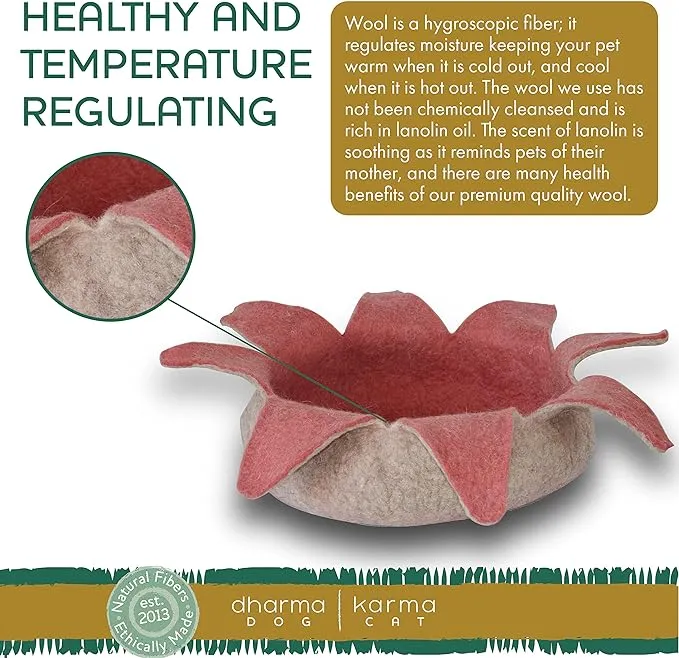 Distinctly Himalayan Wool Pet Basket Rose 14"