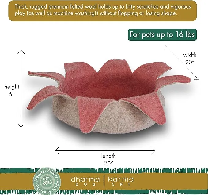 Distinctly Himalayan Wool Pet Basket Rose 14"