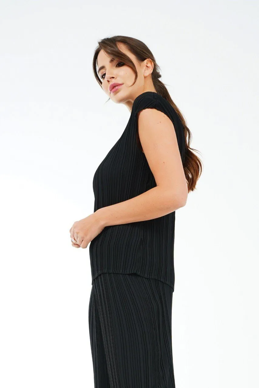 Emmy Cap Sleeve Pleated Top