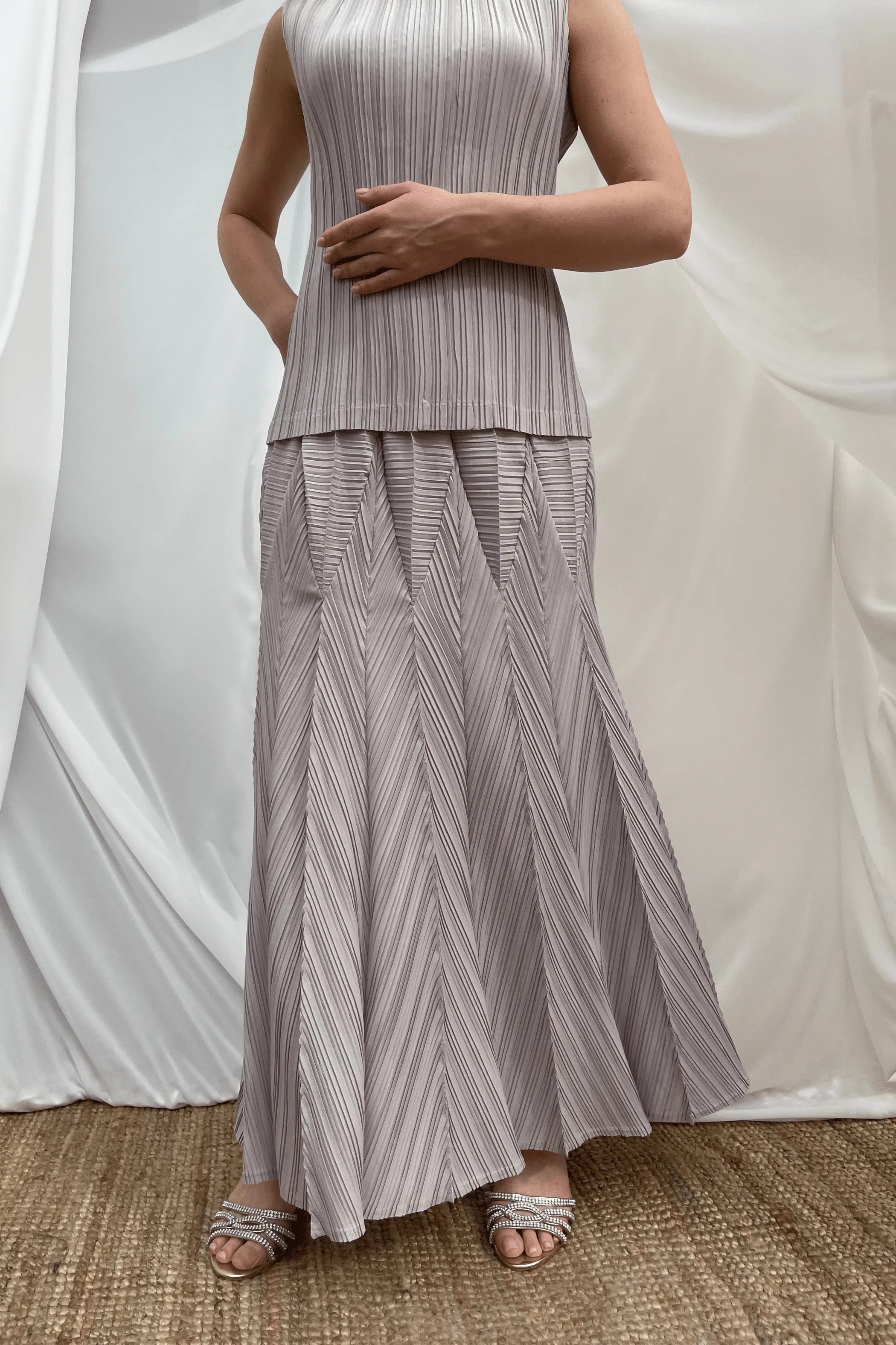 Emmy Cap Sleeve Pleated Top