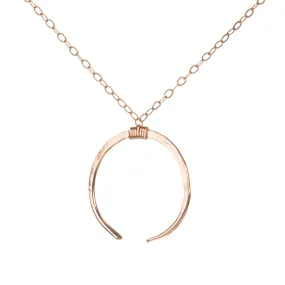 Hammered Vintage Crescent Moon Choker