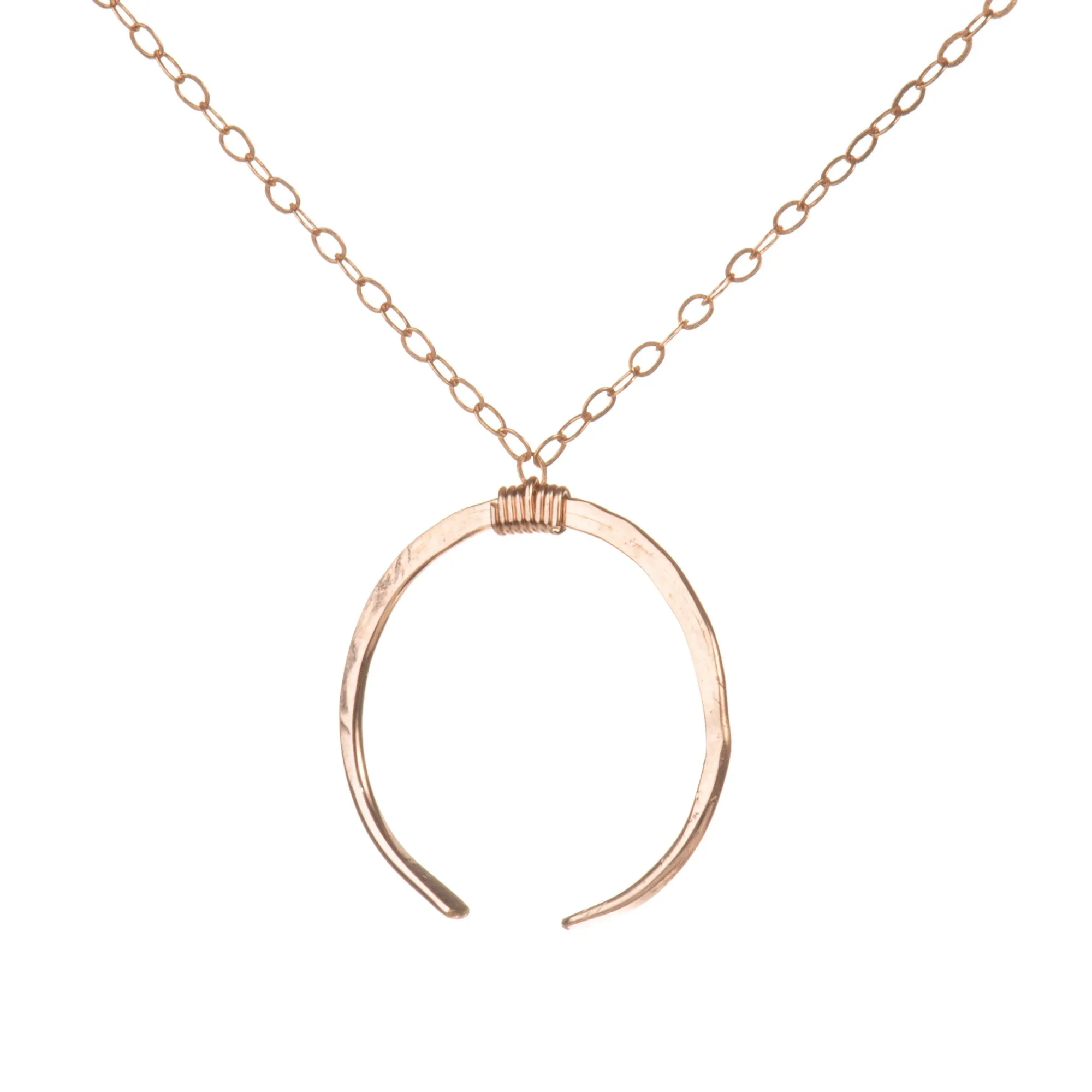 Hammered Vintage Crescent Moon Choker