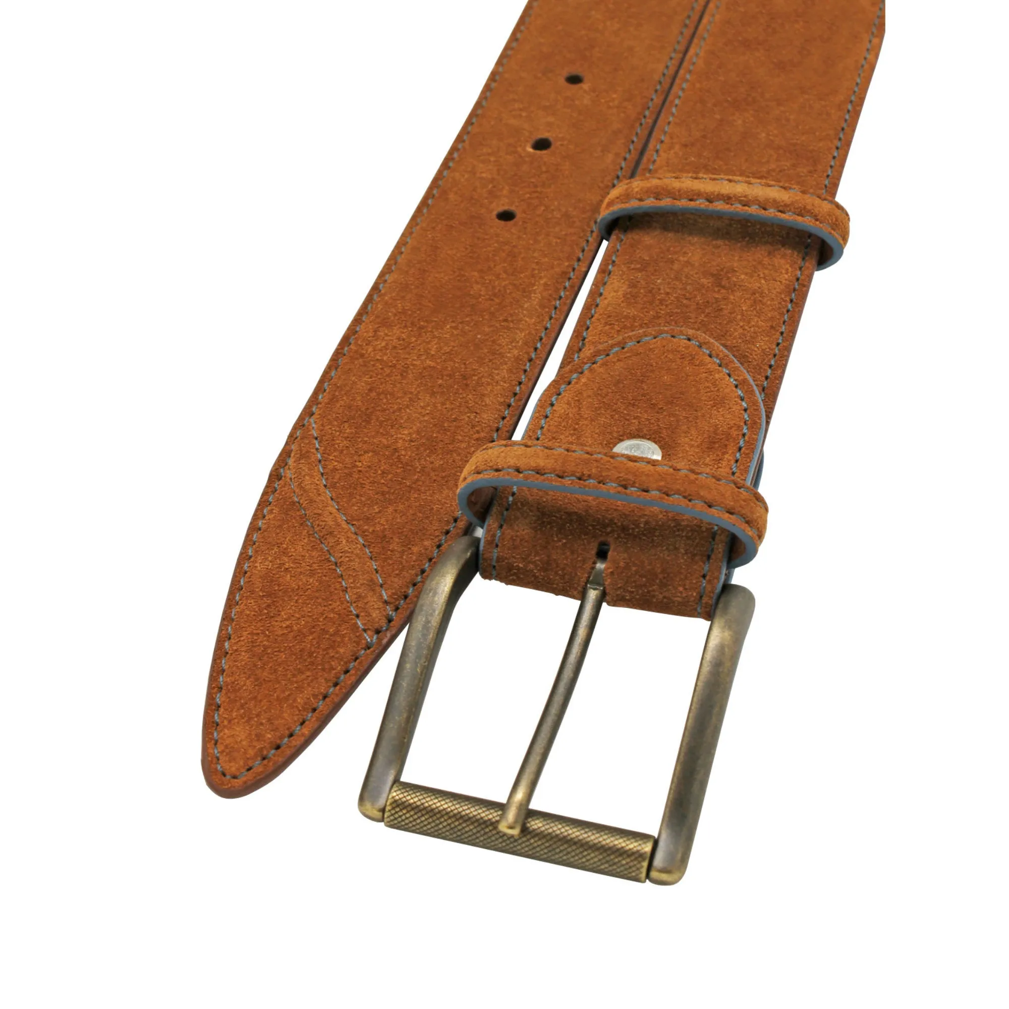 Hancock Tan Suede Contrast Stitch Roller Belt