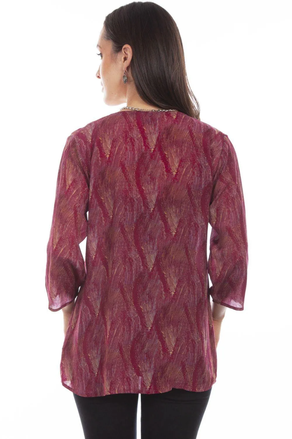 Honey Creek Fuschia V-Neck Pull Over Blouse