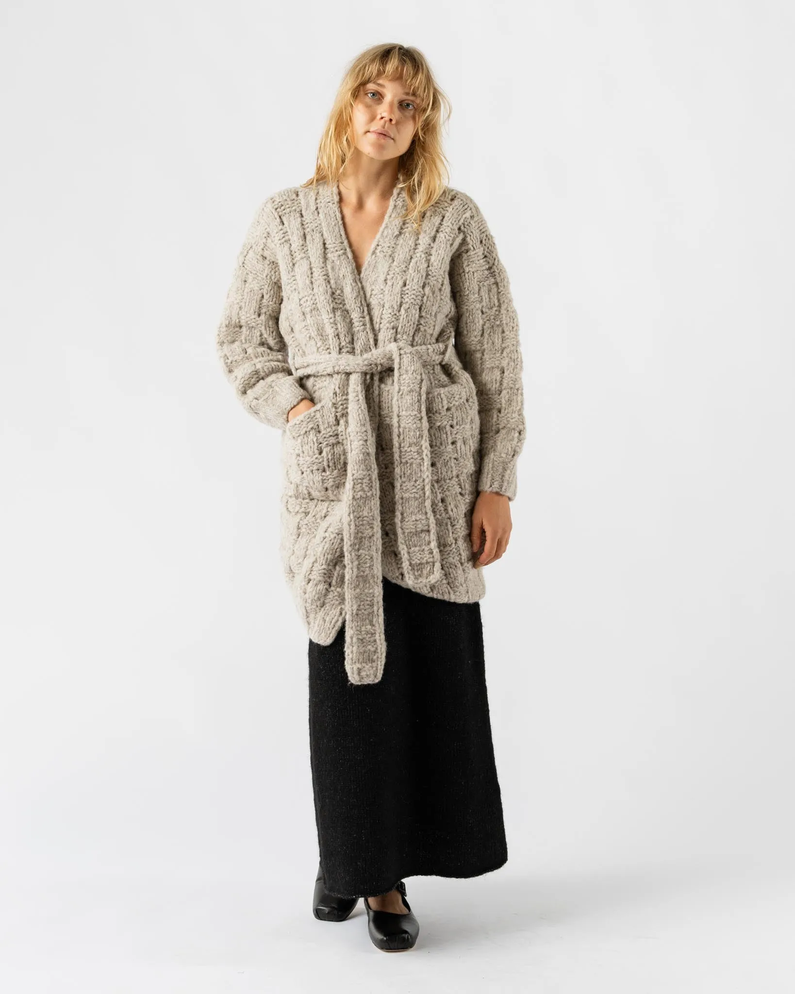 Lauren Manoogian Handknit Interlace Coat in Pebble