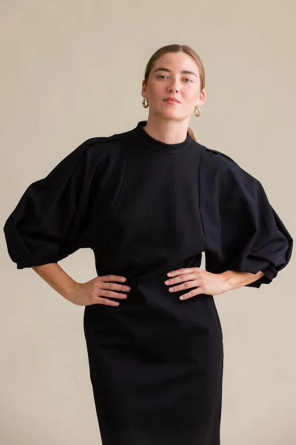 Liberty Puff Sleeve Dress Black