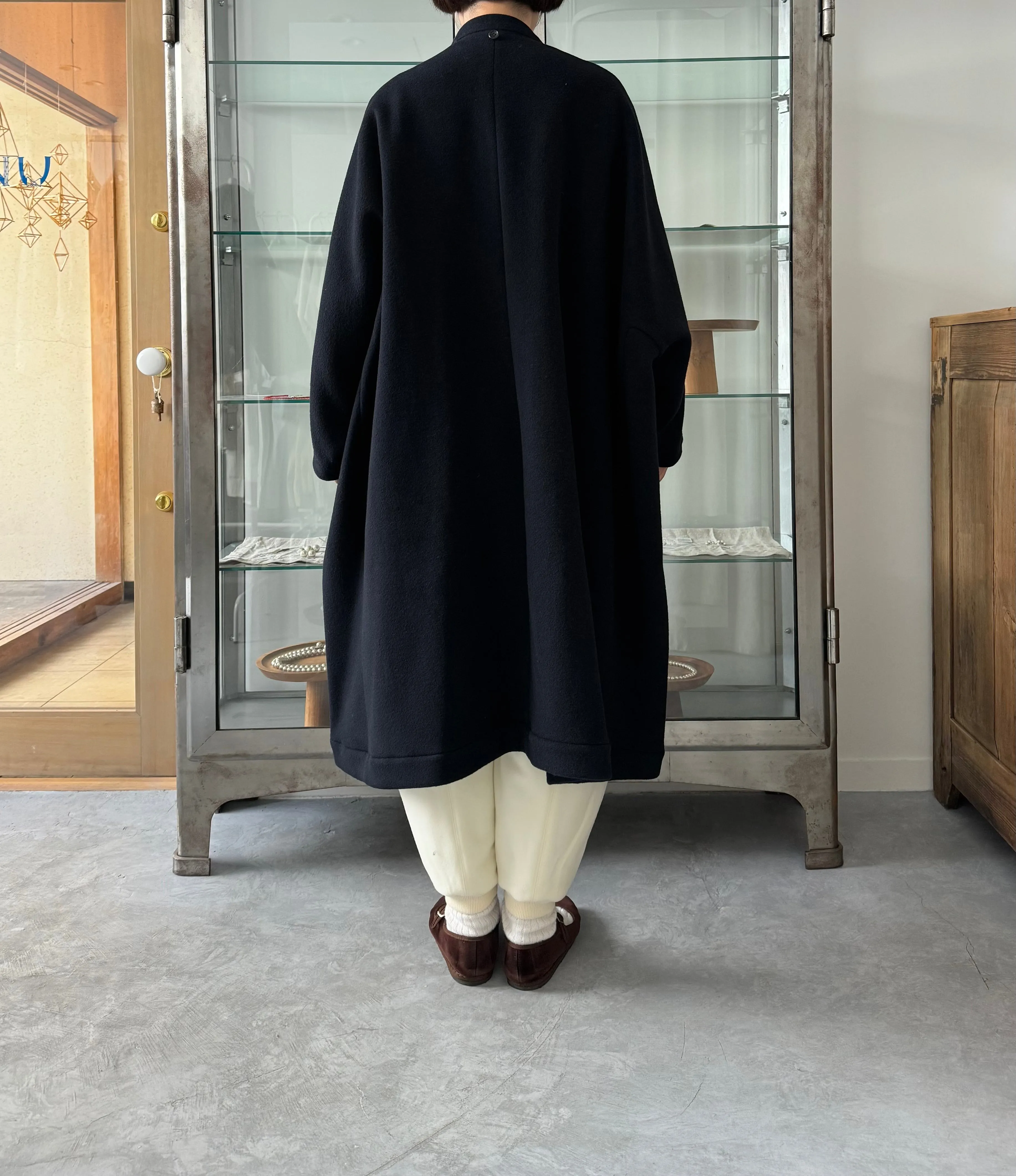 Long cape coat (Navy)