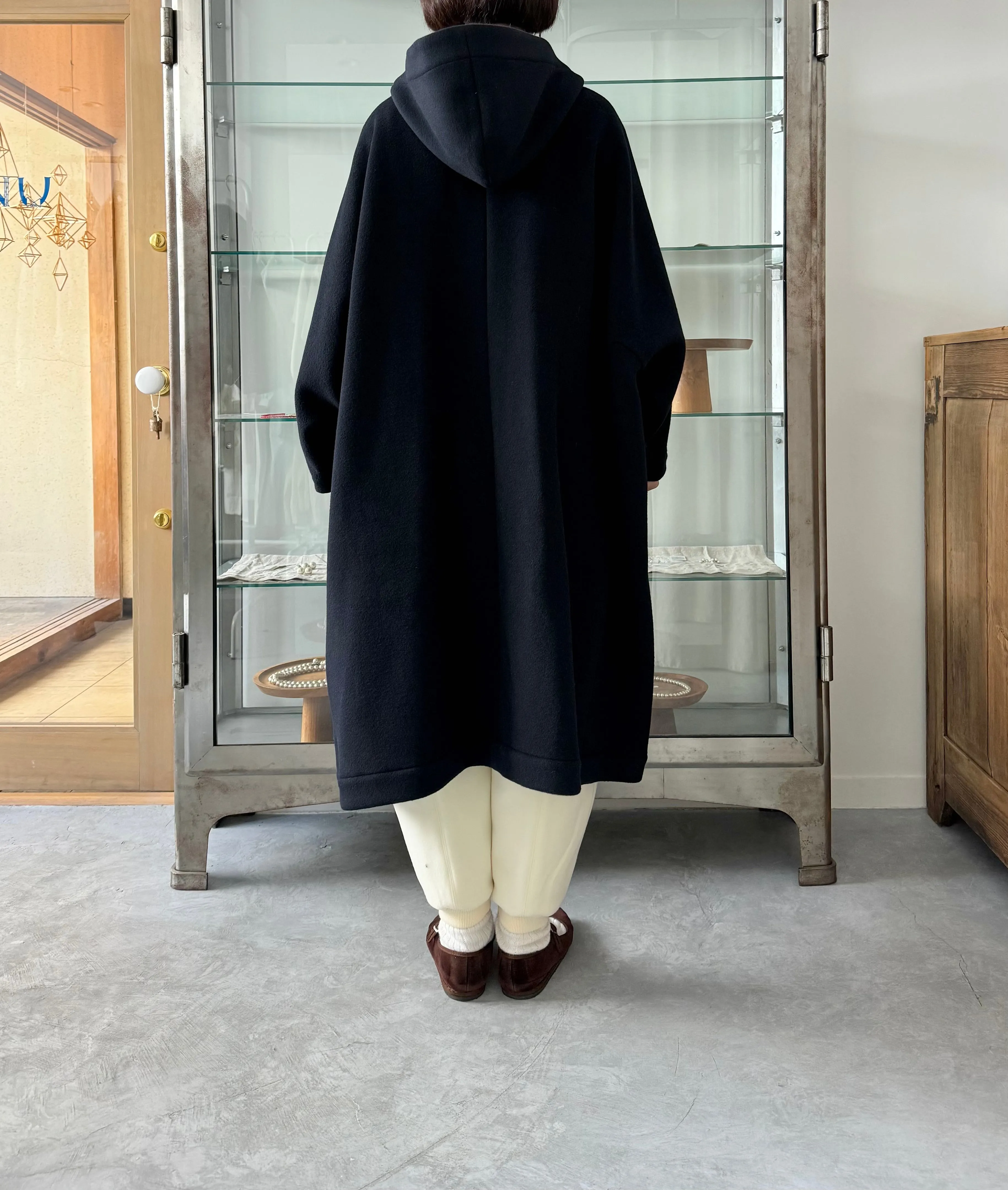 Long cape coat (Navy)