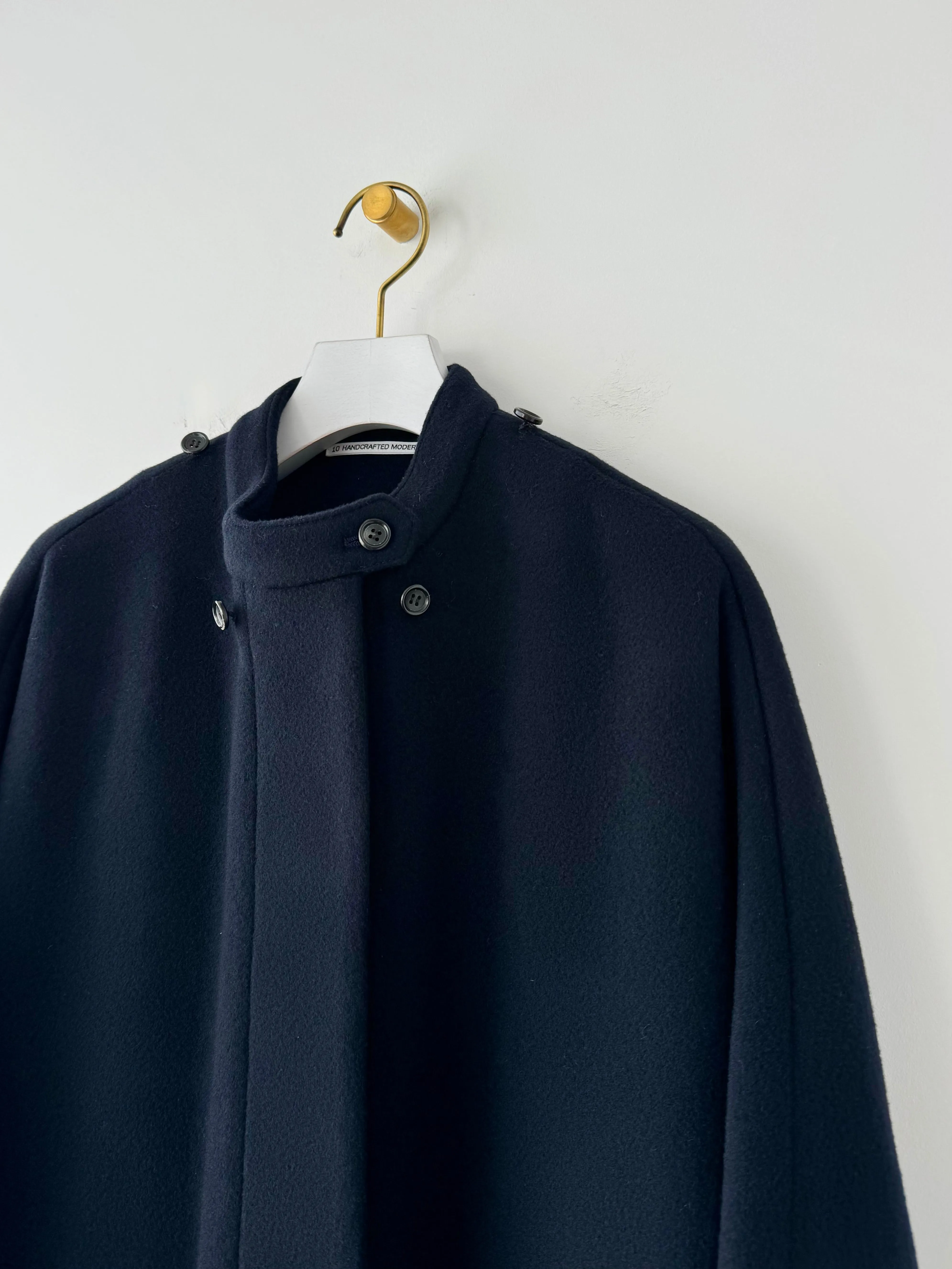 Long cape coat (Navy)