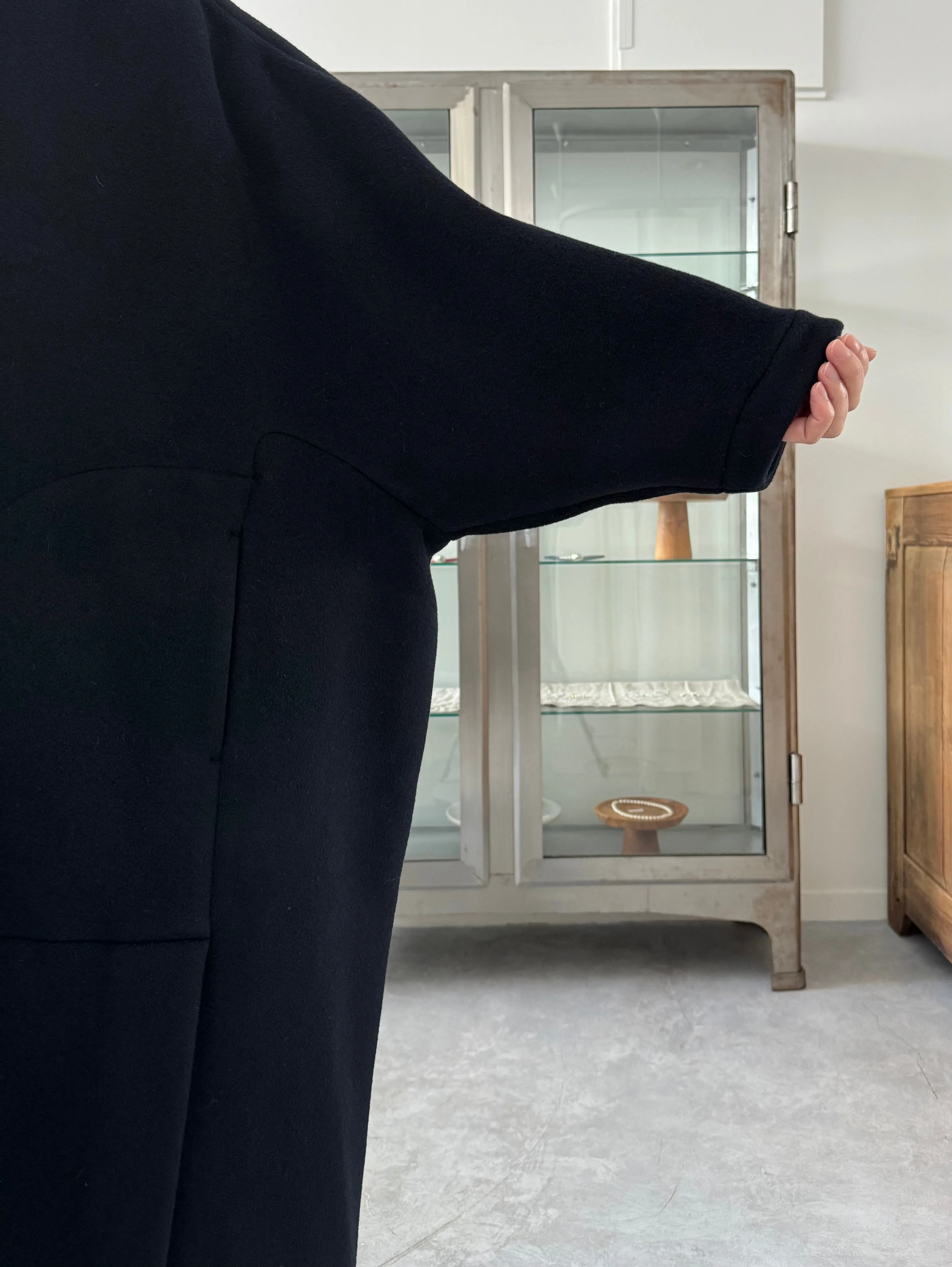 Long cape coat (Navy)