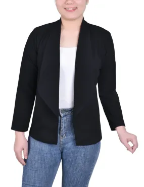 Long Sleeve Ponte Jacket - Petite