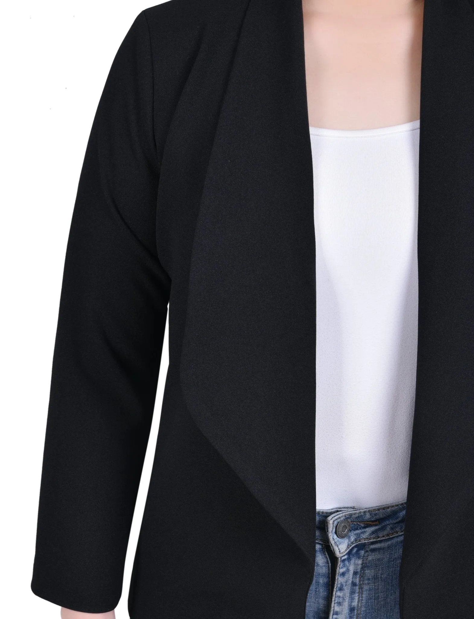 Long Sleeve Ponte Jacket - Petite