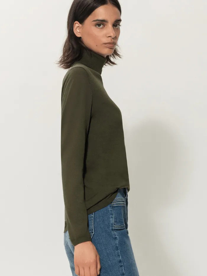 Luisa Cerano Wool Blend Turtleneck Jumper In Bamboo 188340 5903 Col 0361