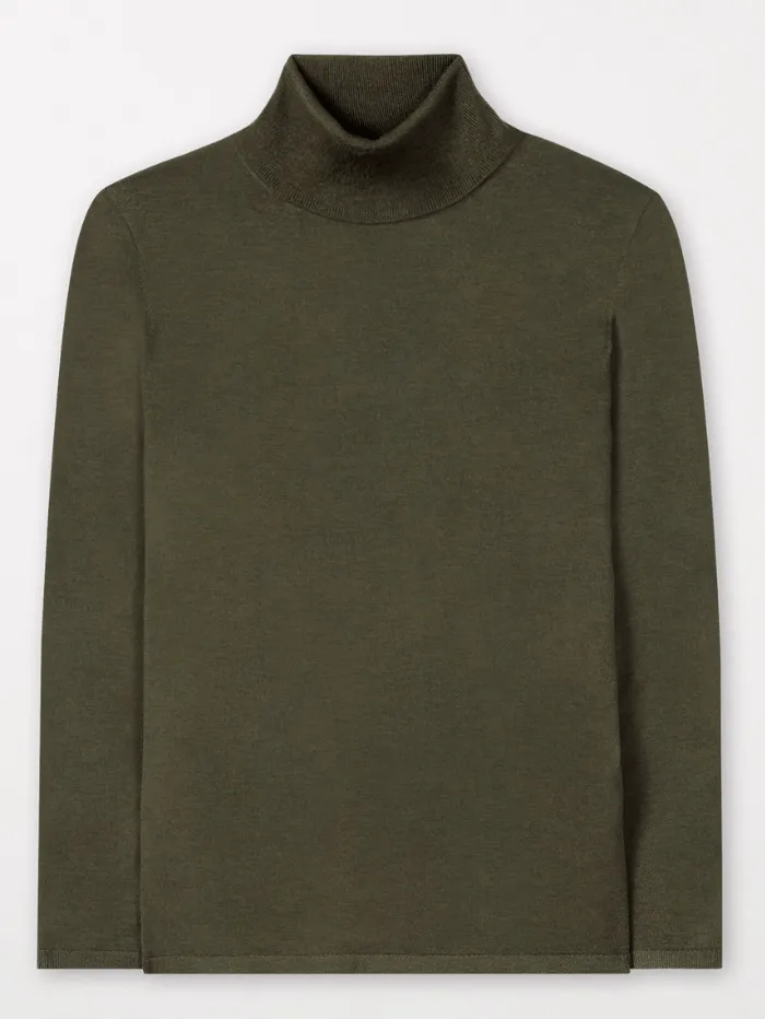 Luisa Cerano Wool Blend Turtleneck Jumper In Bamboo 188340 5903 Col 0361