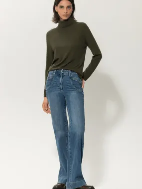 Luisa Cerano Wool Blend Turtleneck Jumper In Bamboo 188340 5903 Col 0361