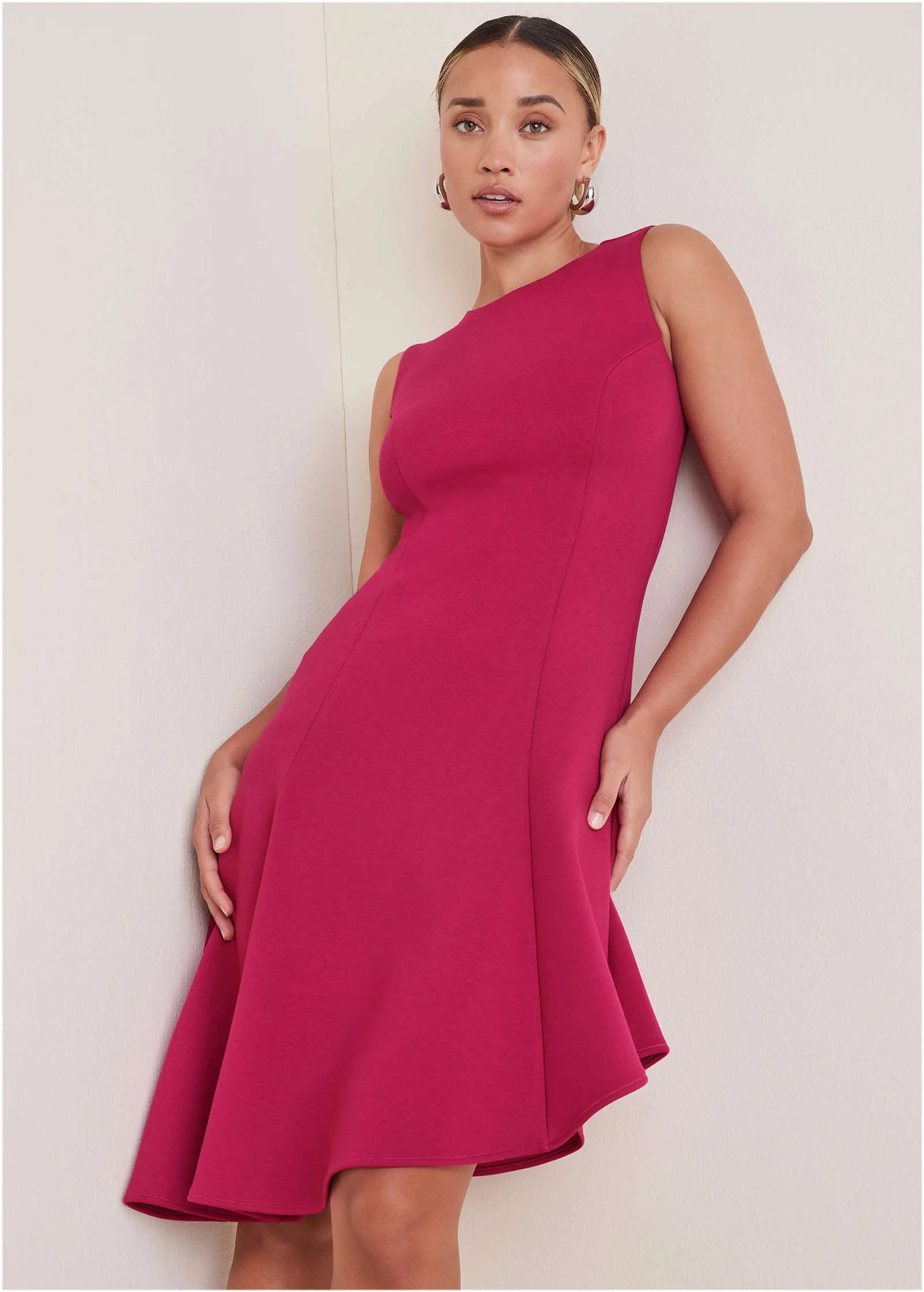 Luxe Scuba High Low Dress - Vivacious