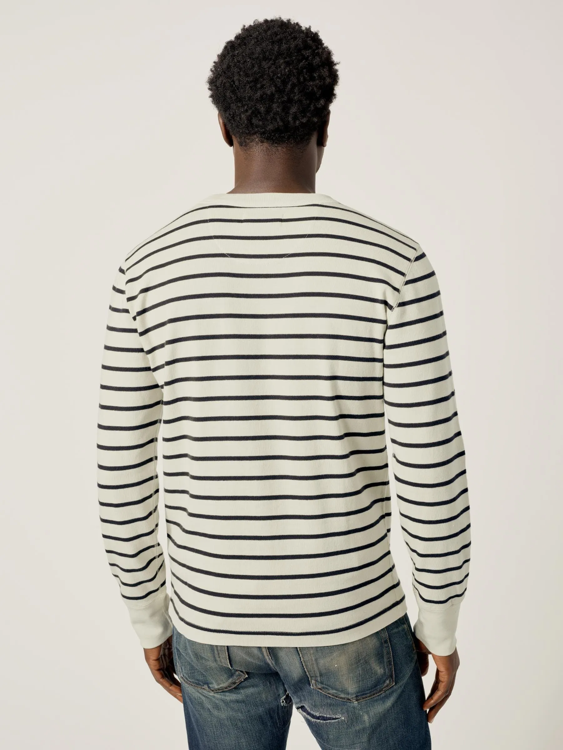 Natural/Black Striped Field-Spec Cotton Surplus Crew