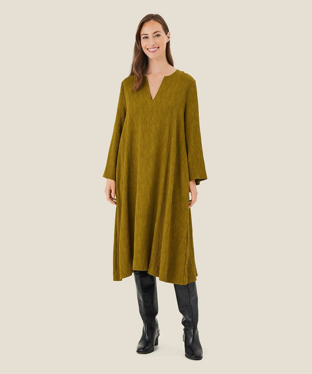 Nyrai Split Neck Midi Dress