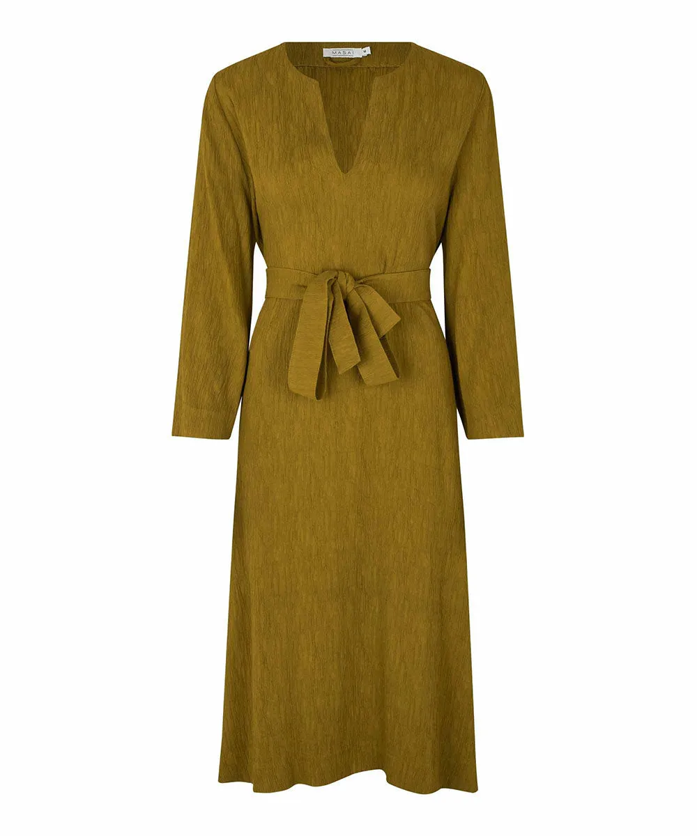 Nyrai Split Neck Midi Dress
