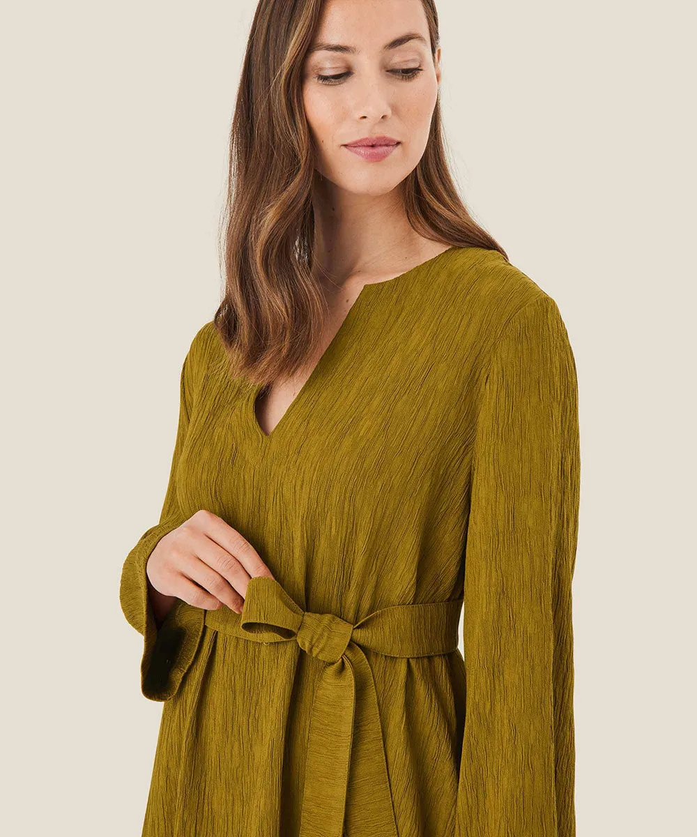 Nyrai Split Neck Midi Dress