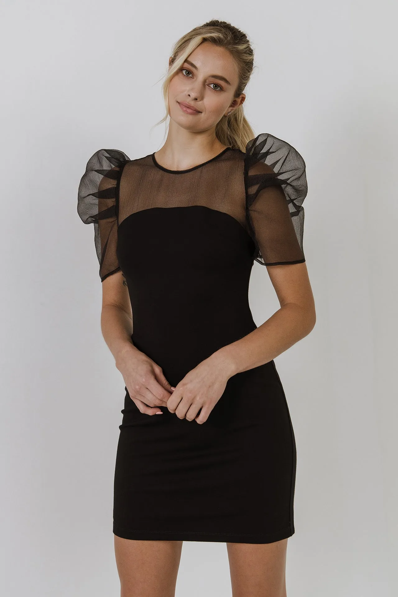 Organza with Knit Mini Dress
