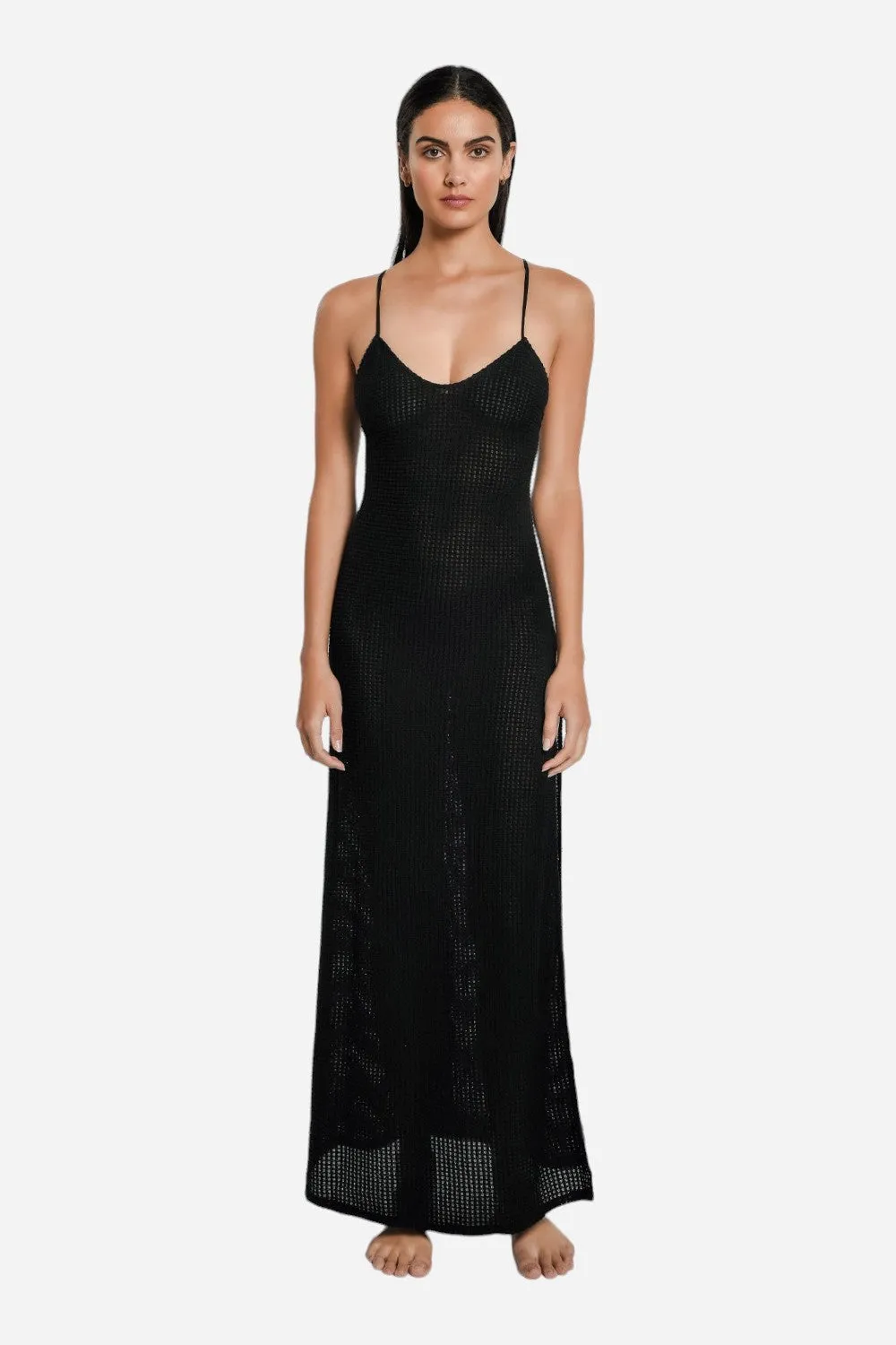 Peixoto Arya Swimsuit Coverup in Black Knit