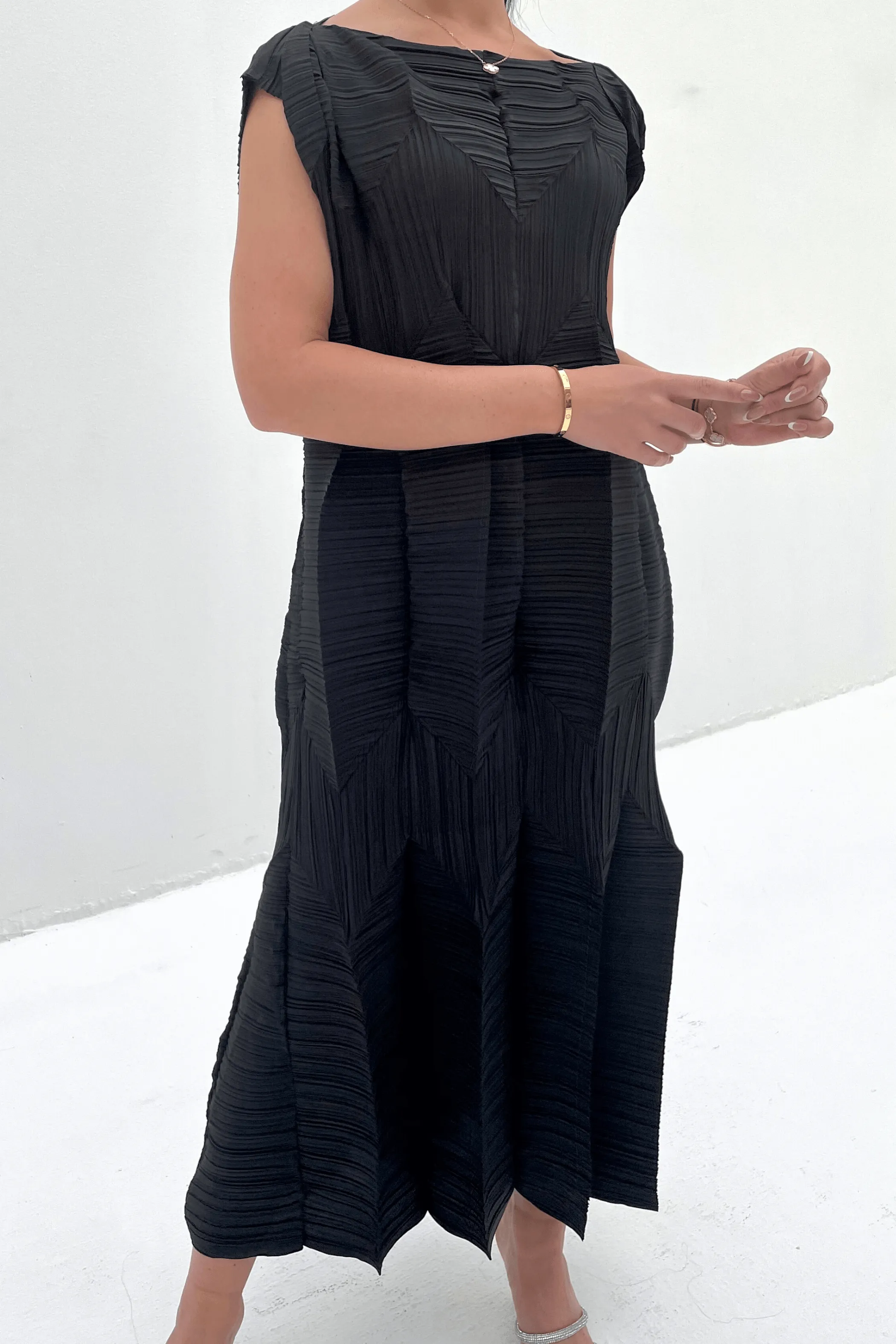 Pleated Origami Dress With Large Folds